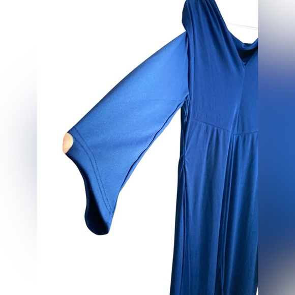 Women’s plus size XXL blue goddess gown wedding guest dress resortwear cruise - Picture 7 of 10